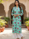 Green Pink Flower Pant Suit