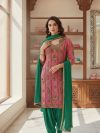 Pink Suit With Green Salwar