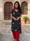 Black Suit With Red Salwar