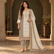 Metalic Cream Designer Dupatta Suit