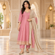 Pink Embroidered Anarkali Suit with Dupatta
