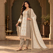 Metalic Cream Designer Dupatta Suit