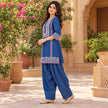 Denim Rugged Farshi Salwar Cord Set