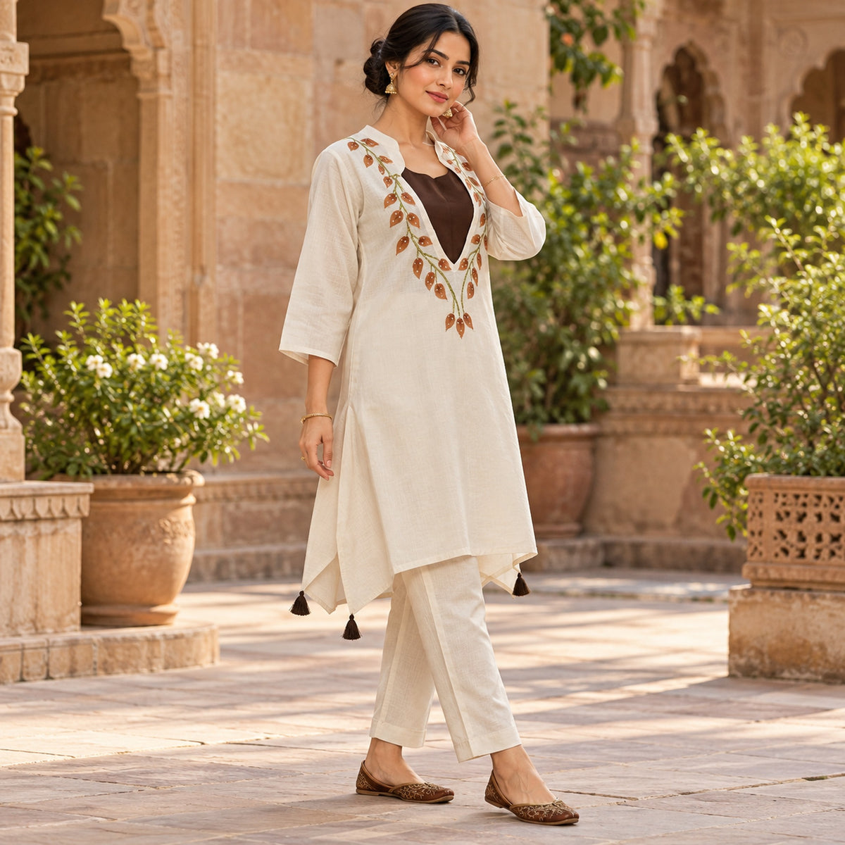 Ivory Brown C-Cut Cord Set