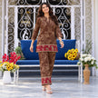 Brown Geometry Red Bordered Co-ord Set