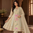 Golden -Cream Embroidered Patches A-line Dupatta Suit