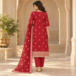 Red Heavy Embroidered Dupatta Suit