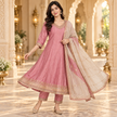 Pink Embroidered Anarkali Suit with Dupatta