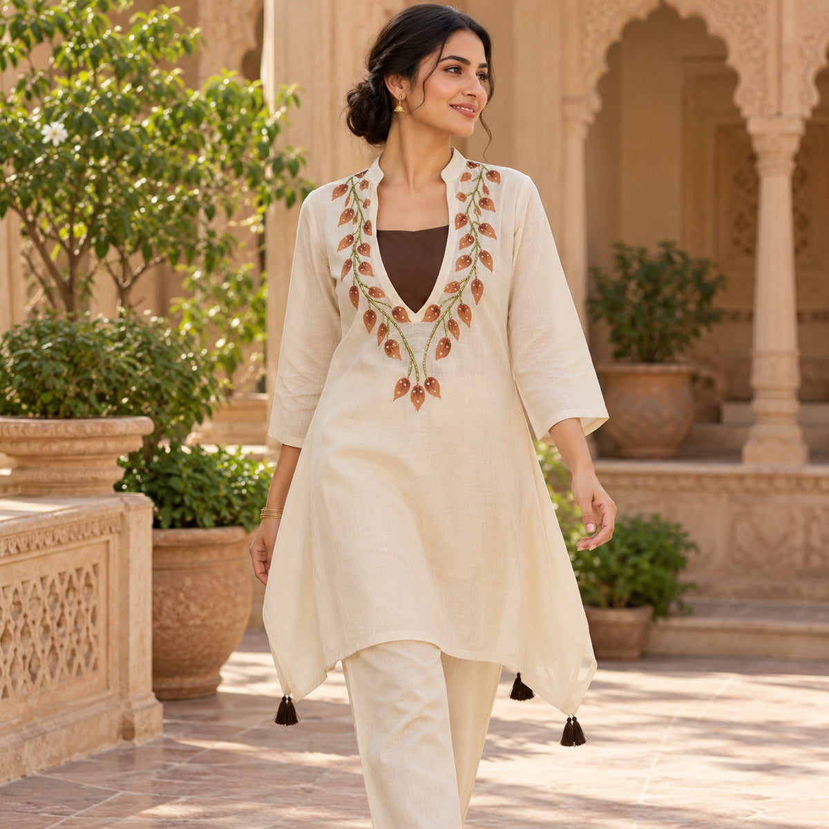 Ivory Brown C-Cut Cord Set