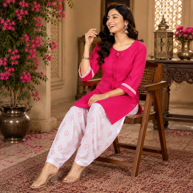 Pink Farshi Salwar Set