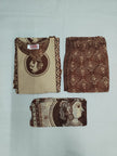 Beige Brown Printed Dupatta Suit