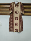 Beige Brown Printed Dupatta Suit
