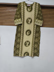 Beige Green Printed Dupatta Suit