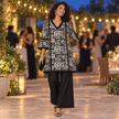 Black Floral Farshi Cord Set