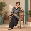 Black Floral Farshi Cord Set