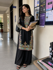 Black Embroidery Kurta Set