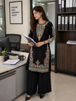 Black Embroidery Kurta Set