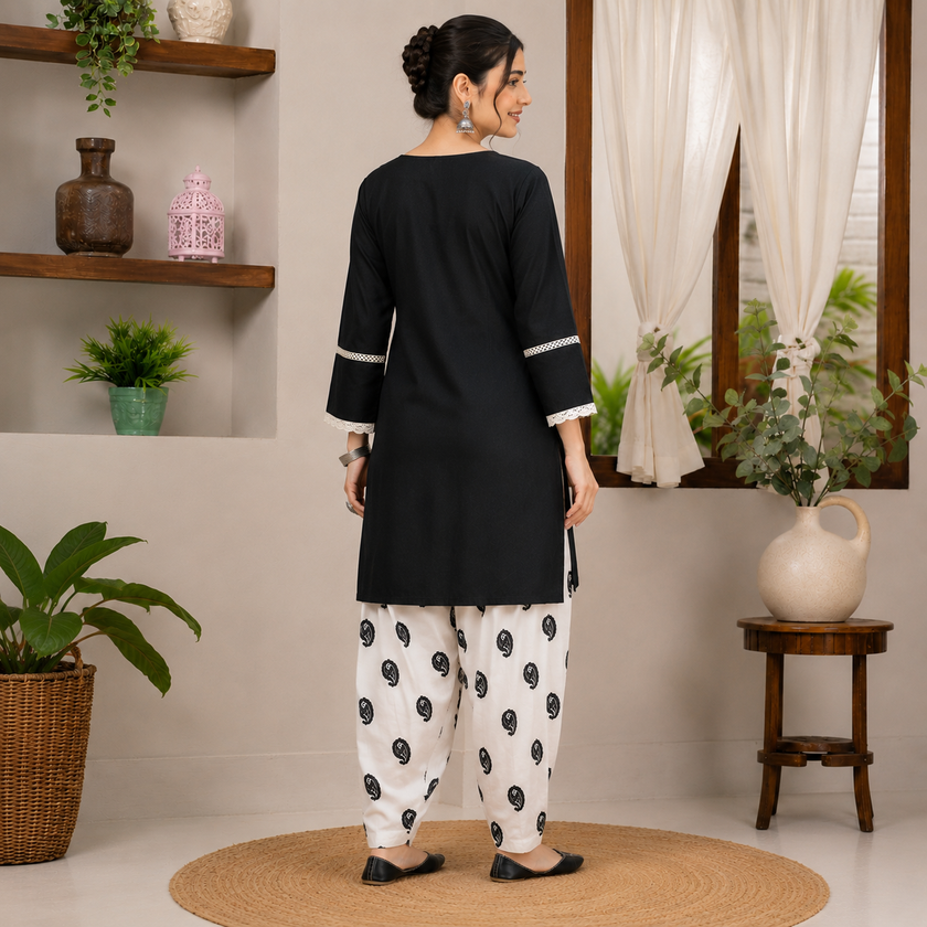 Black Farshi Cord Set