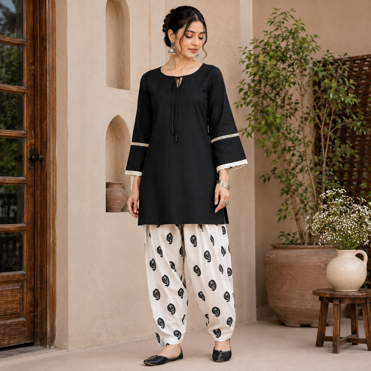 Black Farshi Cord Set