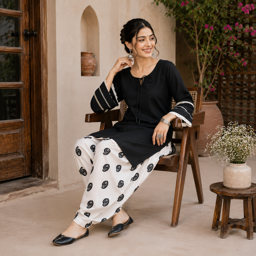 Black Farshi Cord Set