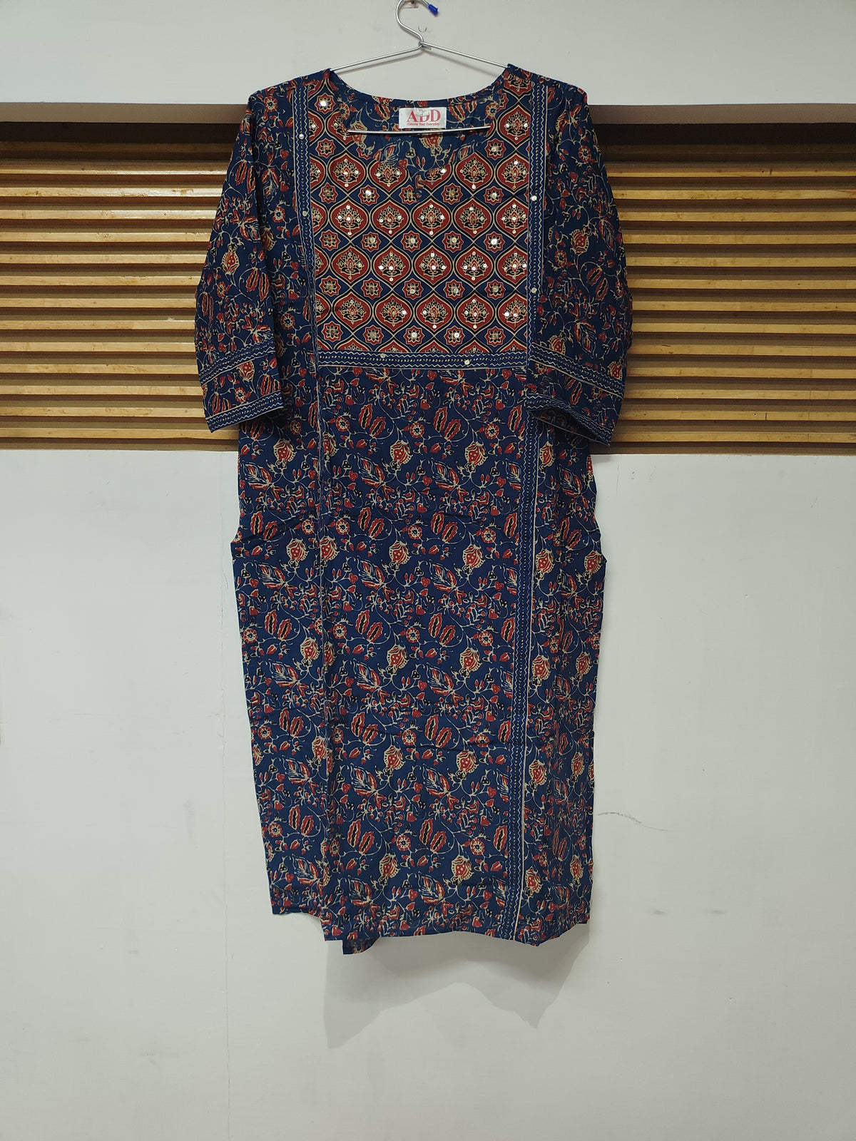 Blue Printed Dupatta Suit