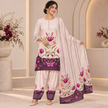 Blush Pink Satin Farshi Set with Dupatta