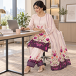 Blush Pink Satin Farshi Set with Dupatta