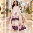 Blush Pink Satin Farshi Set with Dupatta