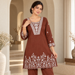 Brown Embroidery Cord Set