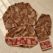 Brown Geometry Red Bordered Cord Set