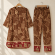 Brown Geometry Red Bordered Cord Set
