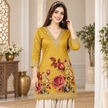 Floral Yellow-Cream Woolen Farshi Salwar