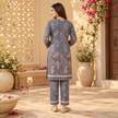 Grey Paisley Printed Woolen Kurta Set