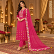 Majenta Pink Embroidered Dupatta Suit