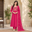 Pink Anarkali Designer Dupatta Suit