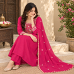 Pink Anarkali Designer Dupatta Suit