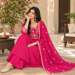 Pink Anarkali Designer Dupatta Suit