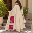 Ivory Peacock A-Line Dupatta Suit