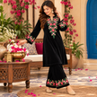 Black Front-Back Embroidered Woolen Kurta Set