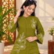Mehandi Green Woolen Cord Set