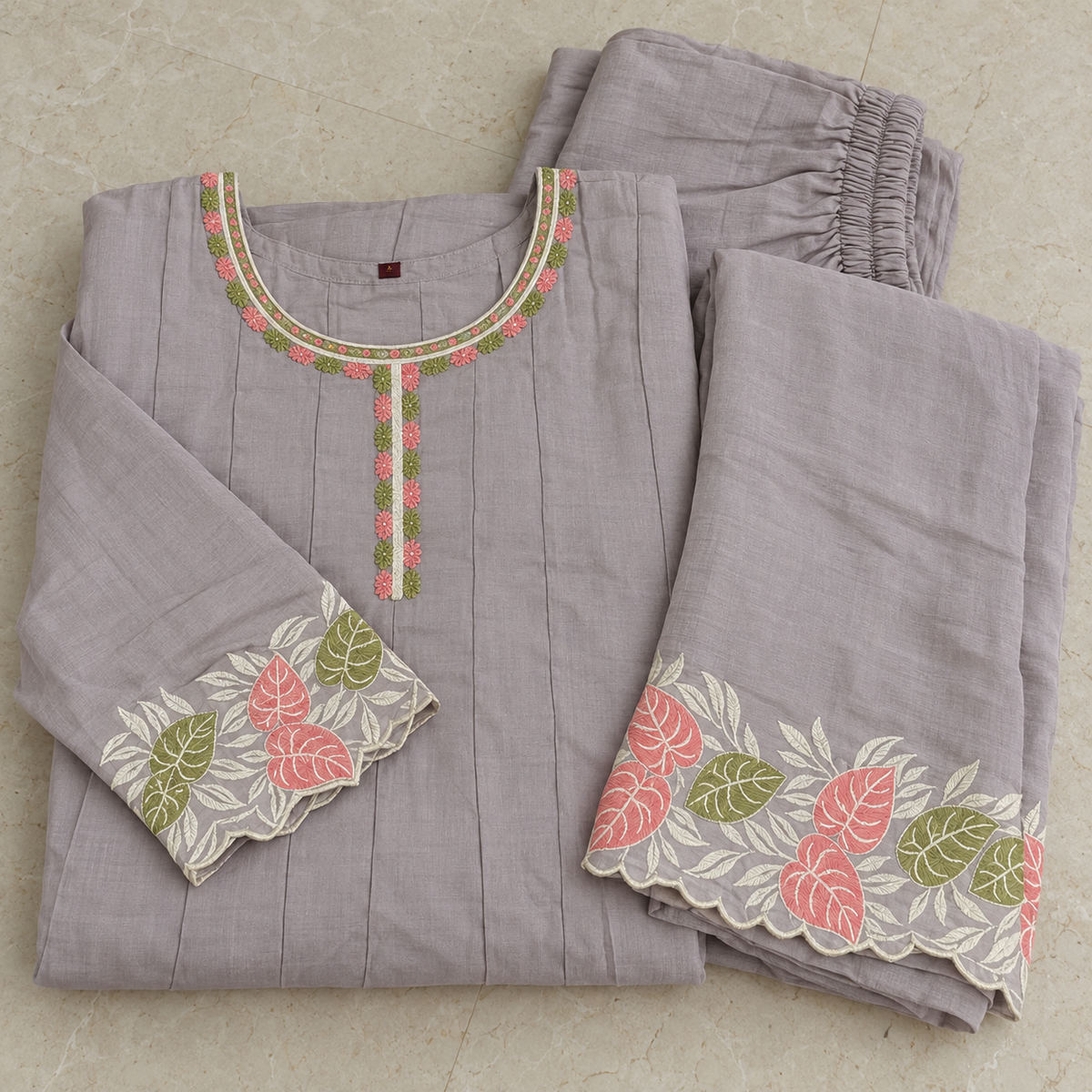 Mauve Anarkali Dupatta Suit