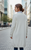 Off White Long Buttoned Cardigan