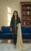 Black and Golden Pallazo Suit