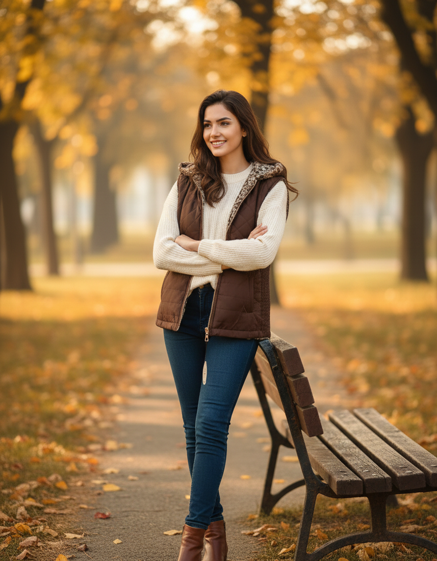 Brown Sleeveless Jacket