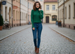 Emerald Green Ribbed Knit Top