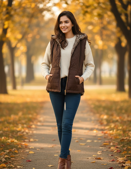 Brown Sleeveless Jacket