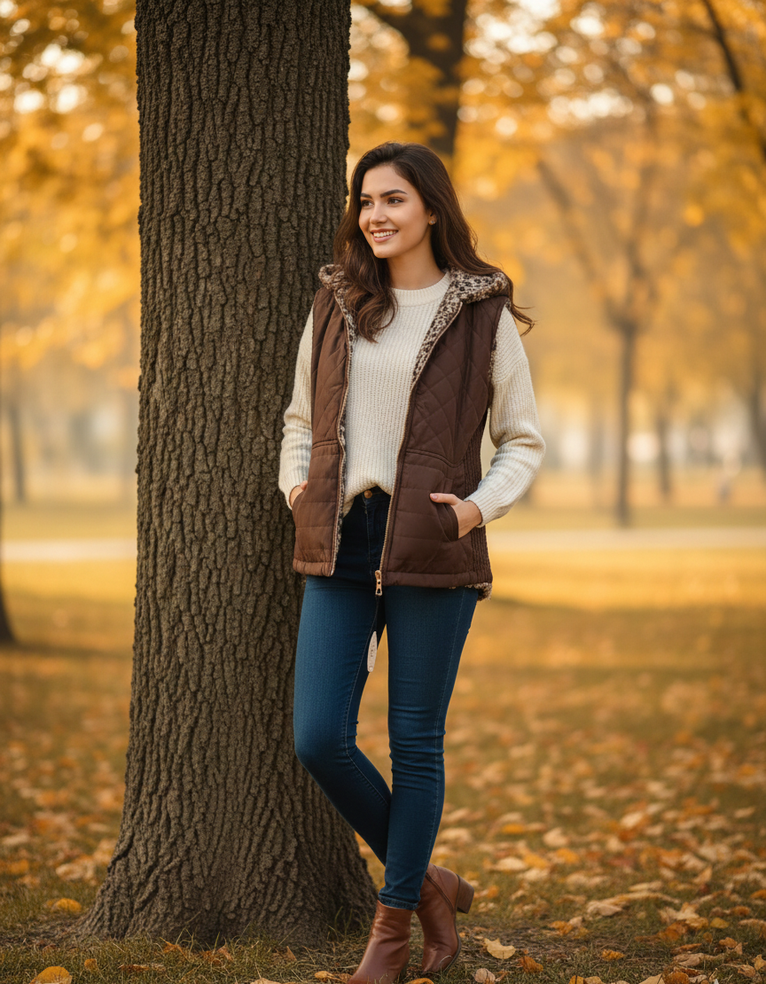 Brown Sleeveless Jacket