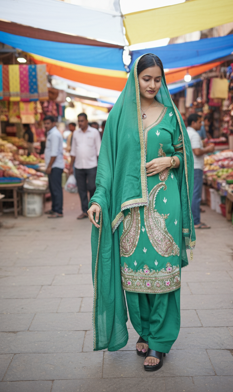 Dark Green Salwar Suit (Pre-Loved)