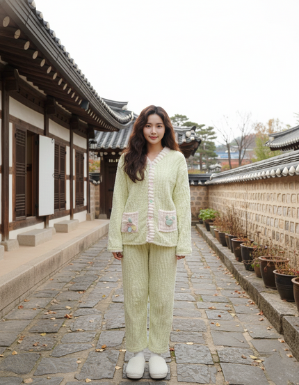 Light Green Night Suit With Pockets