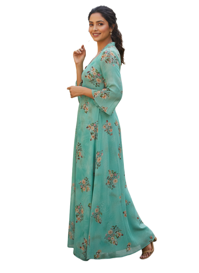 Blue Straigth Gown